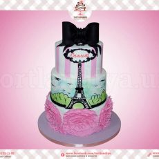 Торт "Париж в цветах"