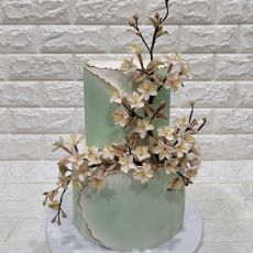 Торт  "Цветение Сакуры" - P.S. Весь декор и цветы съедобные !!!  #ТортСакура #ТортТашкент #ТортПомолвка #ТортЗаказ