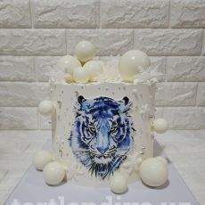 Торт  "С днём рождения, Тигр" - Весь декор съедобный !!!   #ТортНовыйГод #ТортТашкент #TigerCake #ТортЗаказ